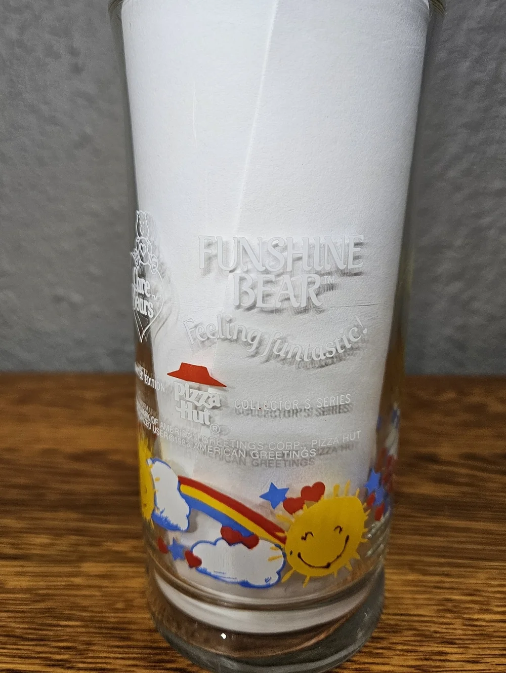 Care Bears Funshine Bear Glass 1983